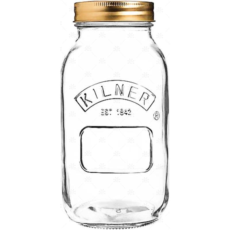 1 Litre Clear Glass Kilner Jars (12 Pack)