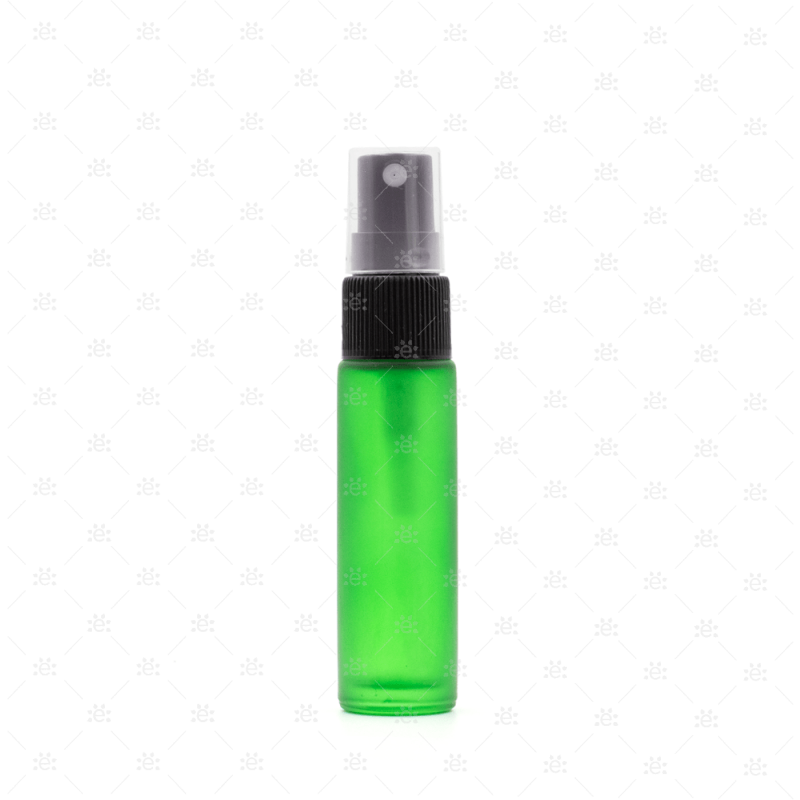 10Ml Green Deluxe Frosted Glass Spray Bottle (5 Pack)