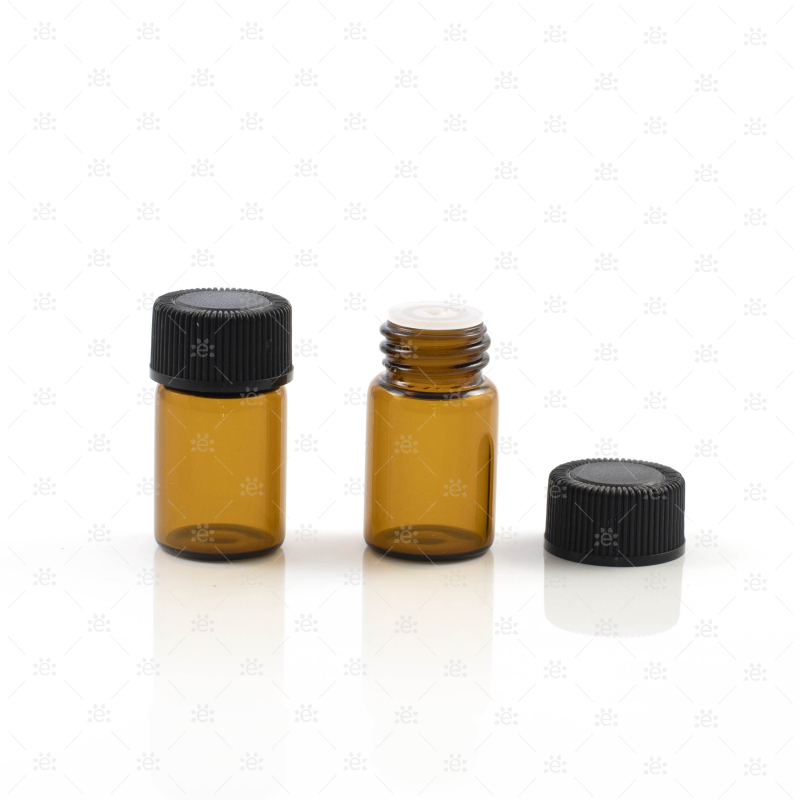 5/8 (2Ml) Dram Amber Sample Vial Bottles (Pack Of 24) Glass Roller Bottle