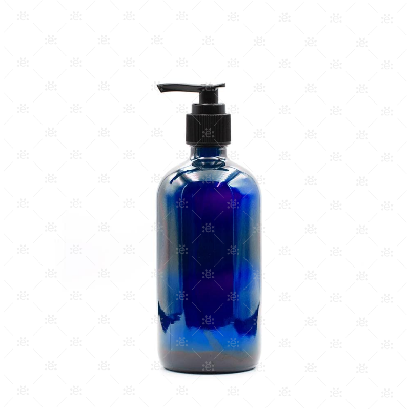 500Ml Blue Glass Bottle With Lotion Pump Dispenser