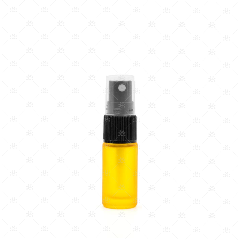 5Ml Yellow Deluxe Frosted Glass Spray Bottle (5 Pack)