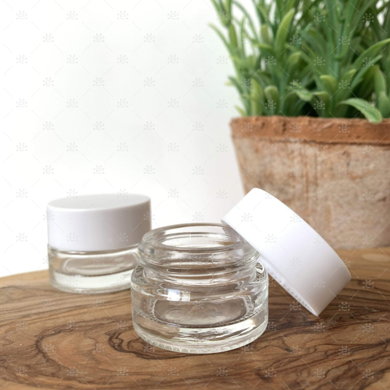 7Ml Glass Jar With White Lid (5Pk) Jars