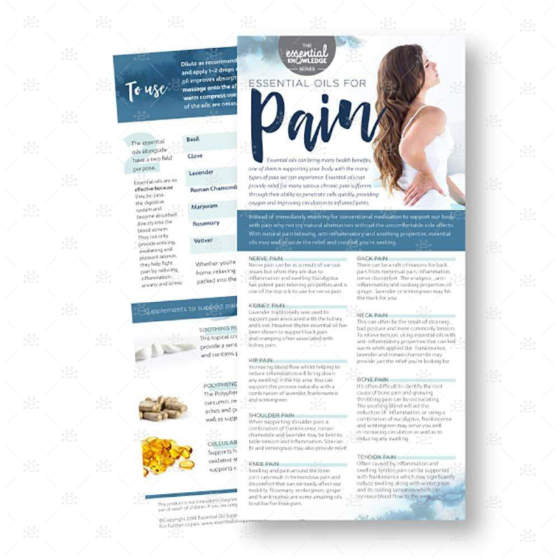 Essential Knowledge Series:  Oils For Pain (25 Pack) Rack Cards