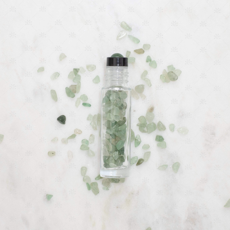 Green Aventurine Gemstone Roller Bottle Set Glass