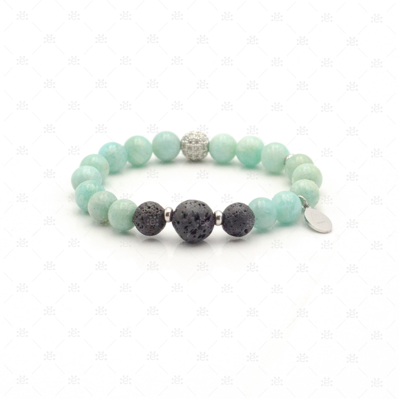 Haseley:  Chrysoprase Gemstone Lava Diffuser Bracelet Jewellery