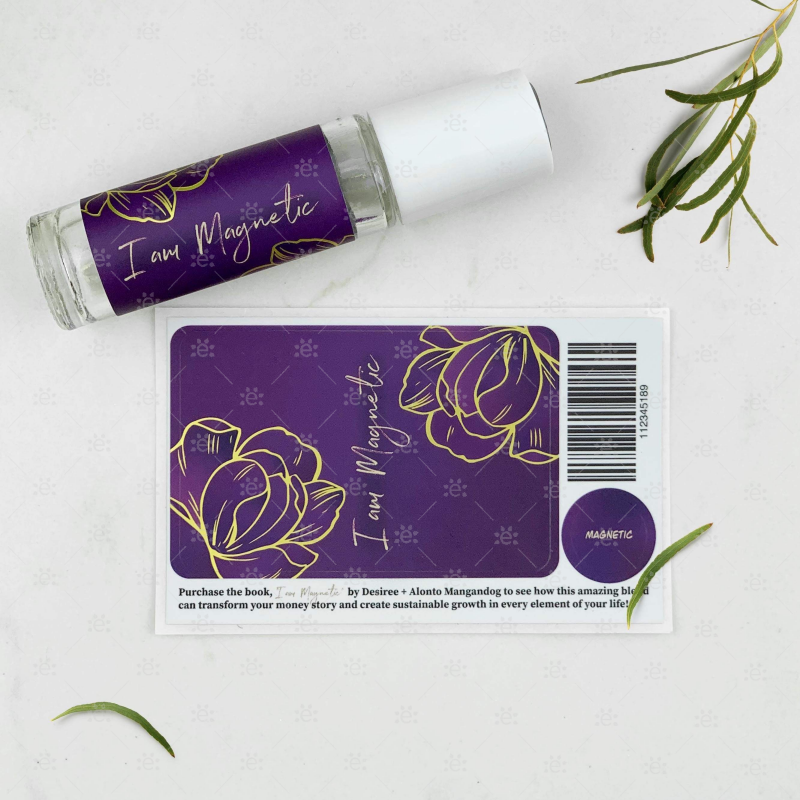 I am Magnetic Roller Bottle Label & Cap Sticker