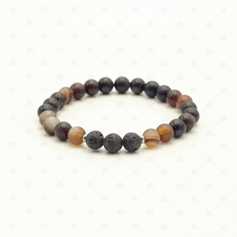 Jase:  Sardonyx Gemstone Lava Diffuser Bracelet Jewellery