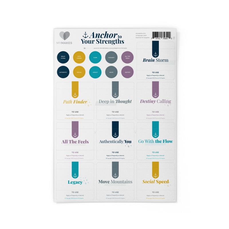 Mymakes:  Anchor To Your Strengths Label Sheet Labels