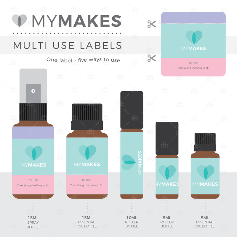 Mymakes:  Natures Medicine Cabinet For Home And Family - Label Sheet Polish Labels
