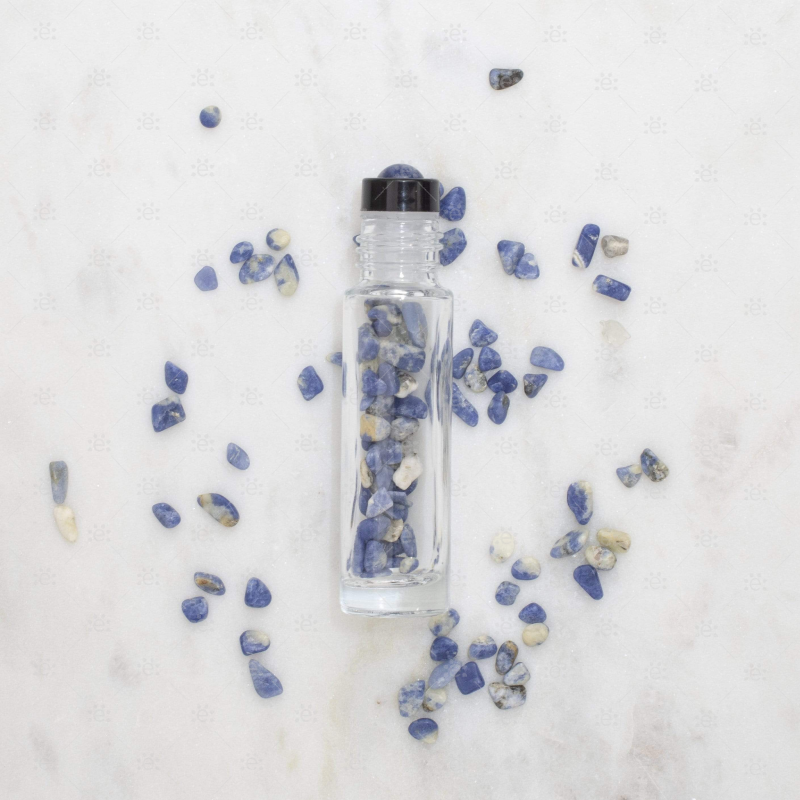 Sodalite Gemstone Roller Bottle Set Glass