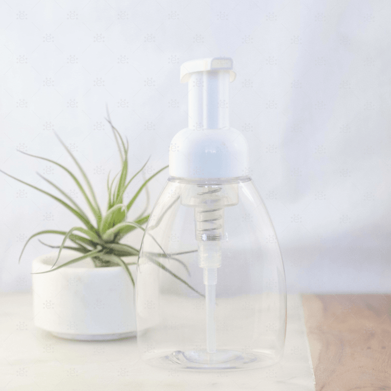 250Ml Clear Bell Style Plastic Bottle With White Foaming Pump Dispenser Plastics/containers