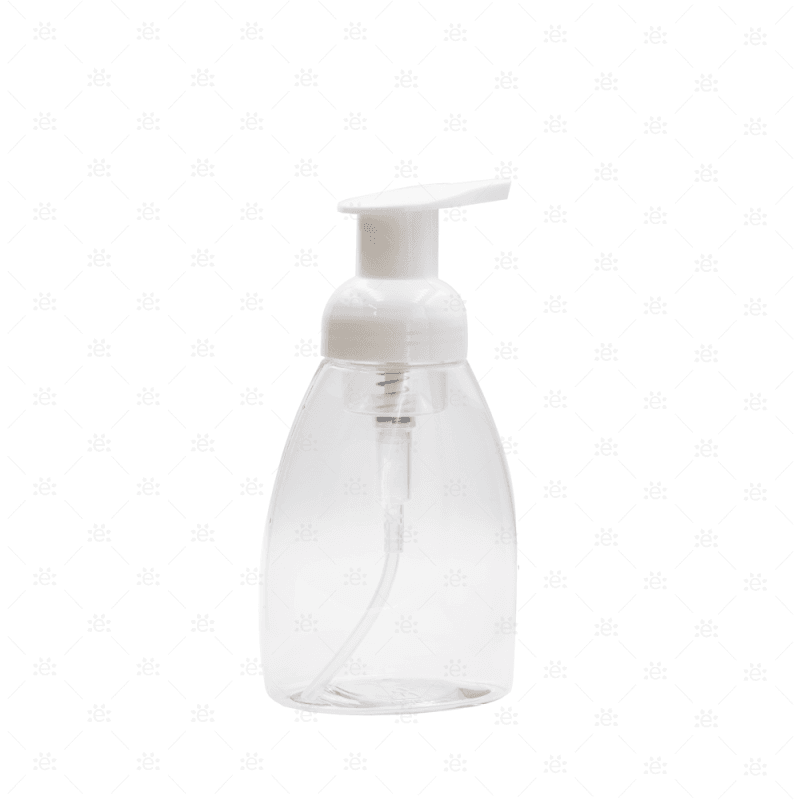 250Ml Clear Bell Style Plastic Bottle With White Foaming Pump Dispenser Plastics/containers