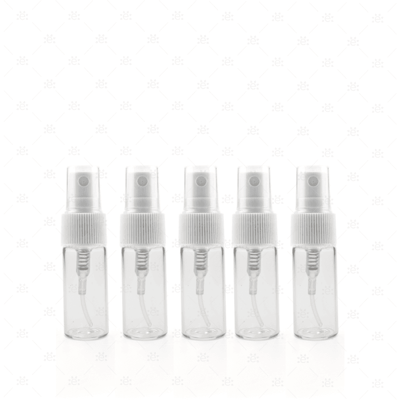 3Ml Clear Glass Fine Misting Spray Bottle (5 Pack)