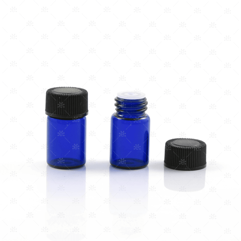 5/8 (2Ml) Dram Blue Sample Vial Bottles (Pack Of 144) Glass Roller Bottle