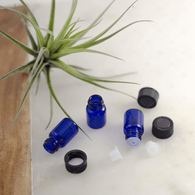 5/8 (2Ml) Dram Blue Sample Vial Bottles (Pack Of 24) Glass Roller Bottle