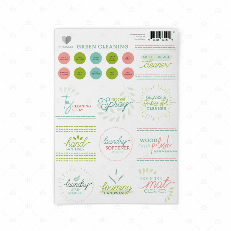 MyMakes : Green Cleaning - Label Sheet