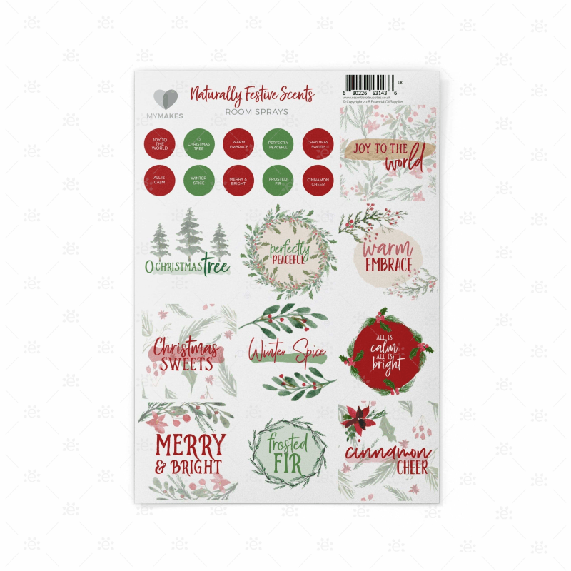 MyMakes : Naturally Festive Scents - Room Sprays - Label Sheet