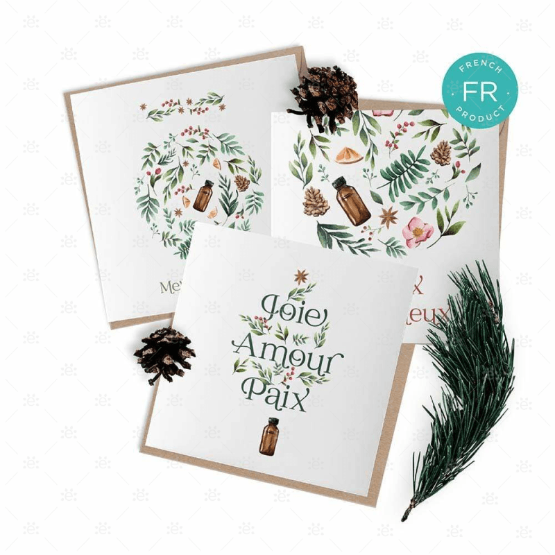 Season Greetings Christmas Cards (6 Pack) French