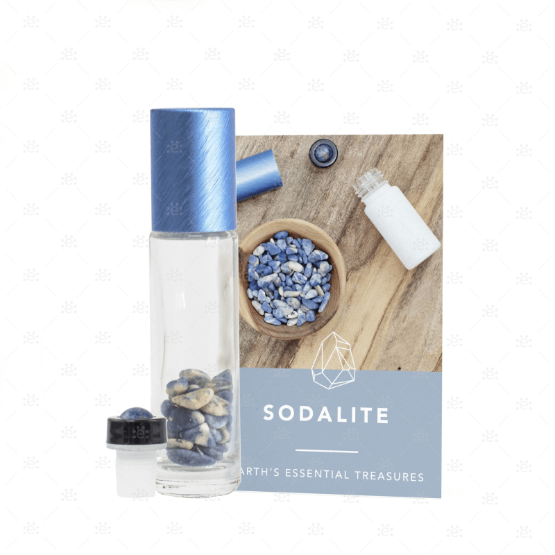 Sodalite Gemstone Roller Bottle Set Glass