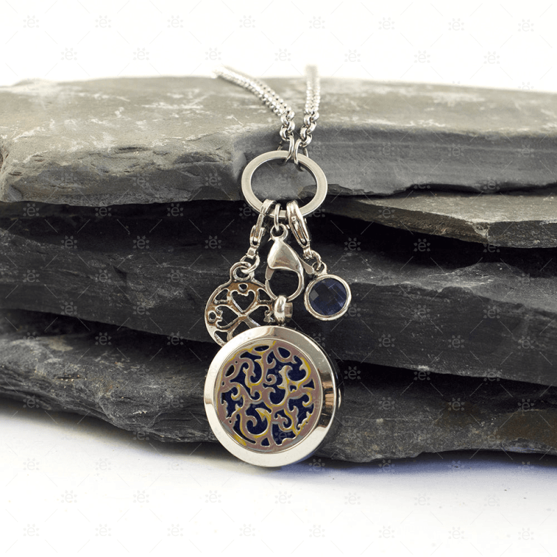 Tilly:  Fleur Diffuser Locket Necklace (Stainless Steel) Jewellery